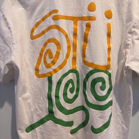 Stussy Shirt Mens XL White Still Loopy Short Sleeve Logo Streetwear Skate Surf - Picture 7 of 11